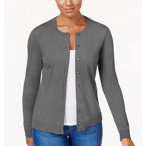 Karen Scott Crew-Neck Cardigan